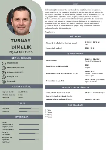 İnşaat Mühendisi Cv Örnekleri cv indir